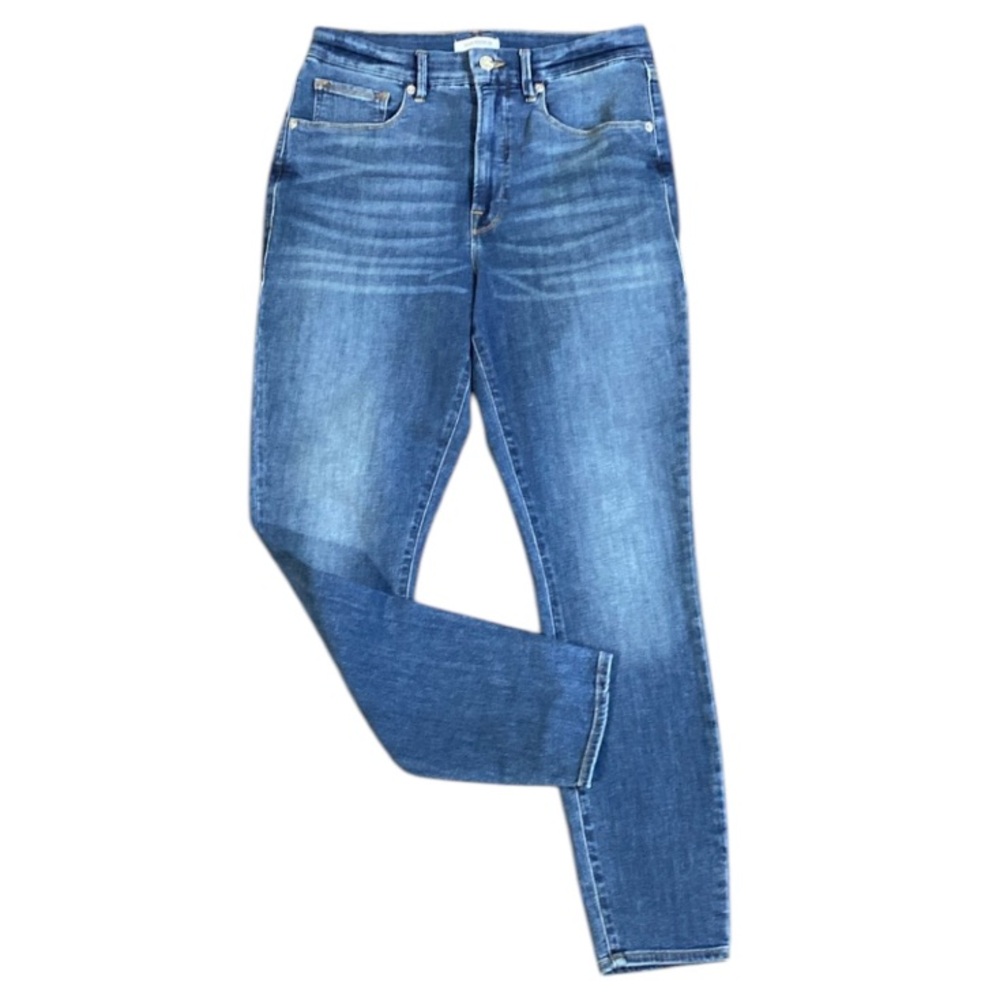 Good America Straight Leg Distressed Stretch High Rise Jeans Size 12|31